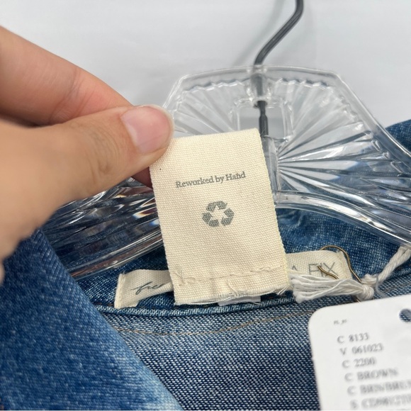 Tricia Fix x Carhartt Tan Denim Canvas Embroidered Upcycled Boho Jacket XS/S NWT - Picture 8 of 9